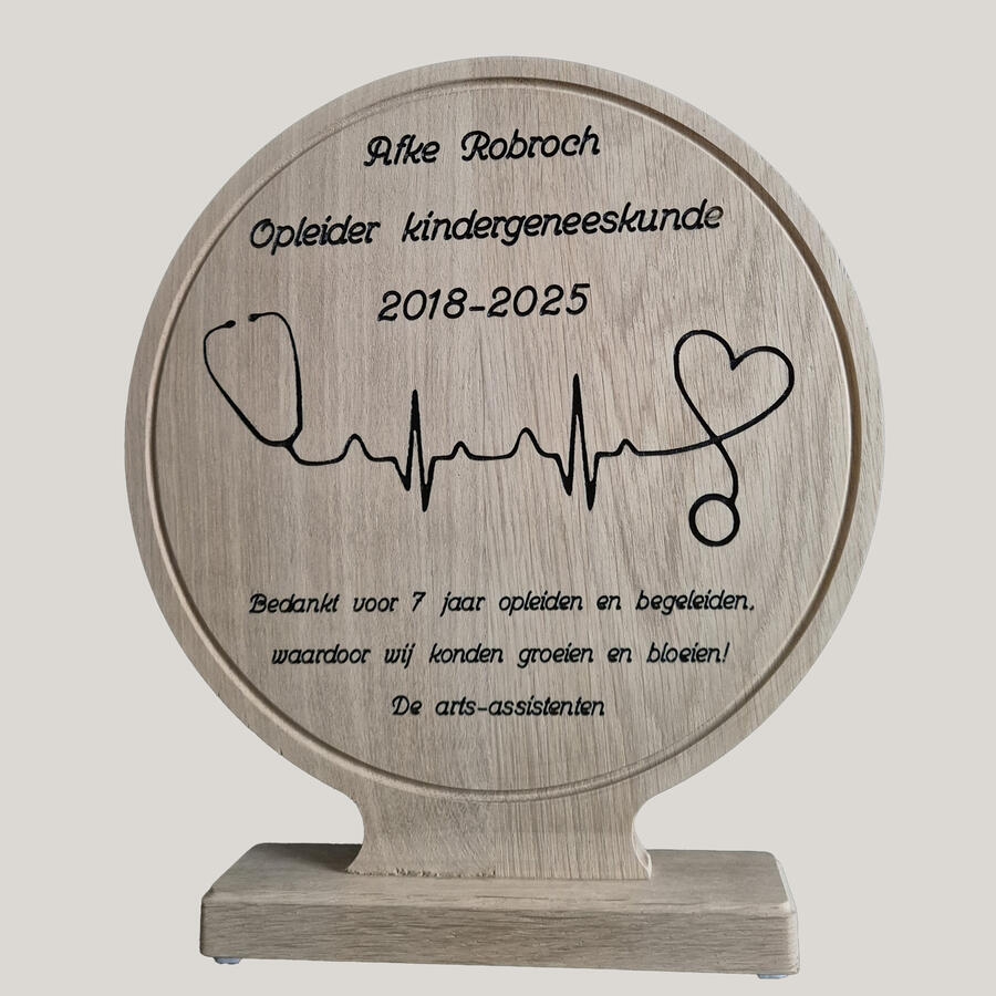 Bedankplaquette op voet